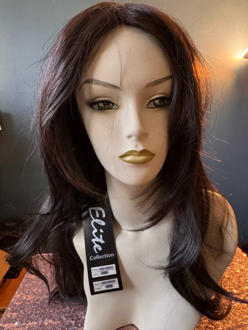 Elite Collection Women's Dark Brown Layered Wig